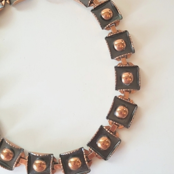 RENOIR COPPER MCM HEAVY SQUARE LINK CHOKER NECKLACE - Picture 4 of 10